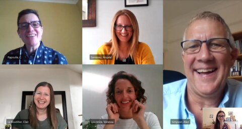 Photo of QUAHRC team members taken in a Zoom meeting