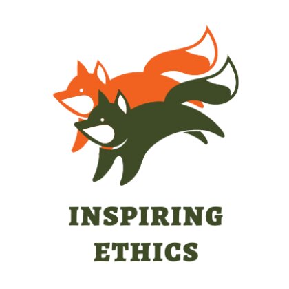 Inspiring Ethics logo, with two foxes, one brown and one red, over letters saying 'Inspiring Ethics'