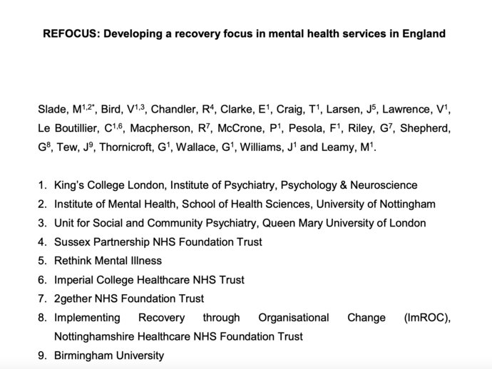 Screenshot of title page of the REFOCUS final report