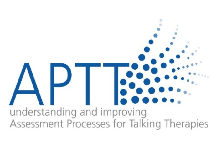APTT logo - letters spelling out APTT with decorative blue dots to the right