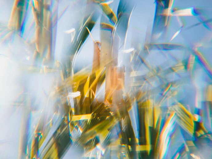 Image by Jakob Owens via UnSplash Picture of light refracted through a crystal produced fractured prisms.