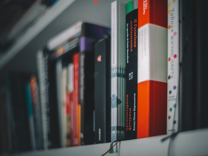 A shelf full of books