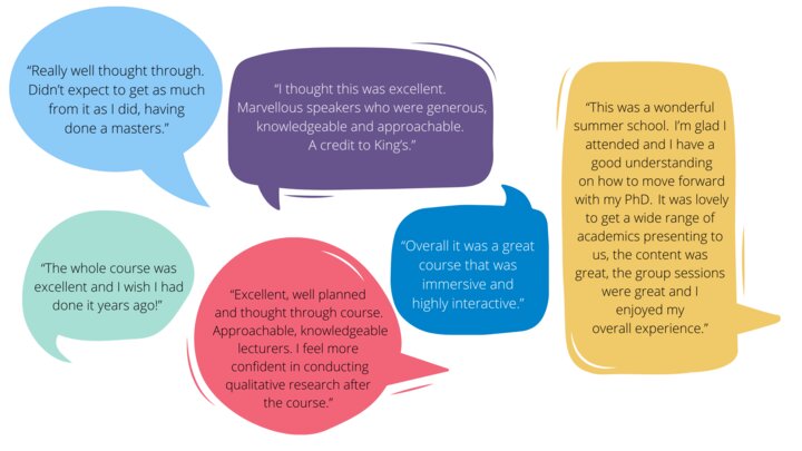An image featuring testimonials from previous students