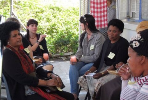 Picture of Sharli running a focus group with research participants