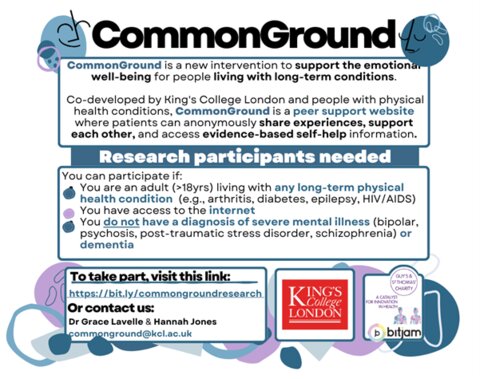 Graphic describing the recruitment criteria outlined in the text above for the CommonGround study