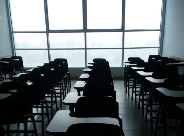 classroom full of empty chairs