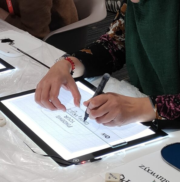 Designing text on grided paper