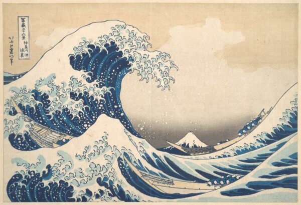 The painting "the great wave at kanagawa" by Japanese artist Hokusai