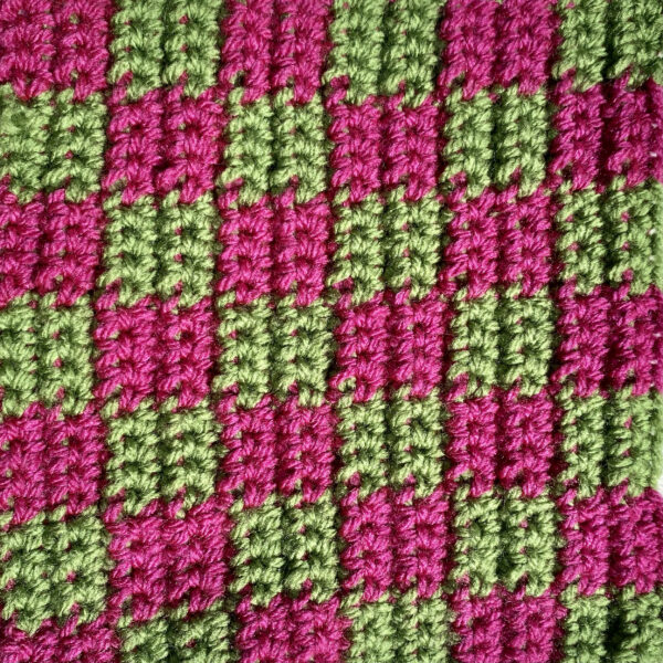 pink and green crochet squares