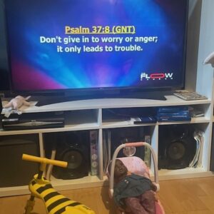 screen with psalm 37:8 on it