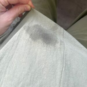 shirt with a wet mark on it